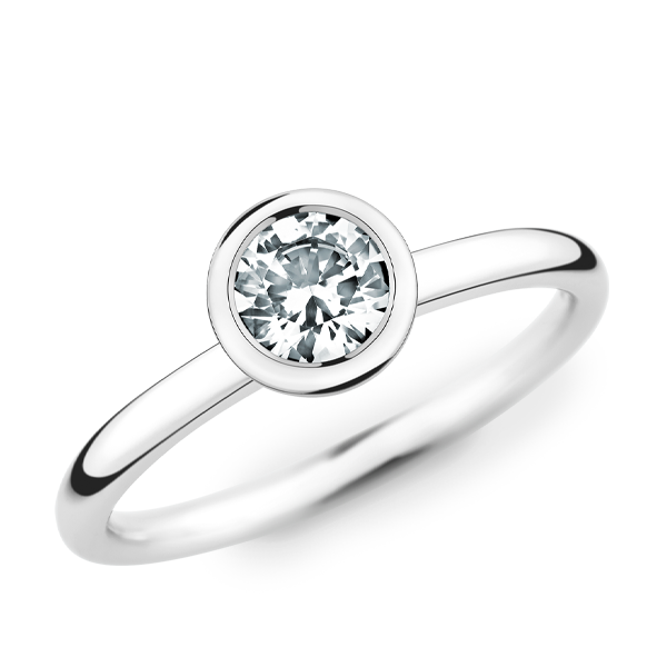 Verlobungsring - Solitaire Zarge mit Diamant (0,25 ct.)