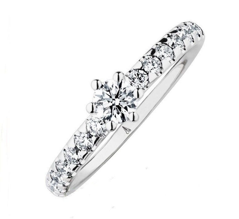Memoirering - Weißgold mit 17 Diamanten (0,62 ct.)
