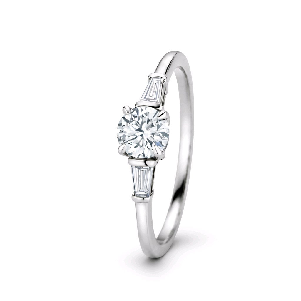Diamantring - Soli-Memoire (0,40 ct.) mit Baguette-Diamanten
