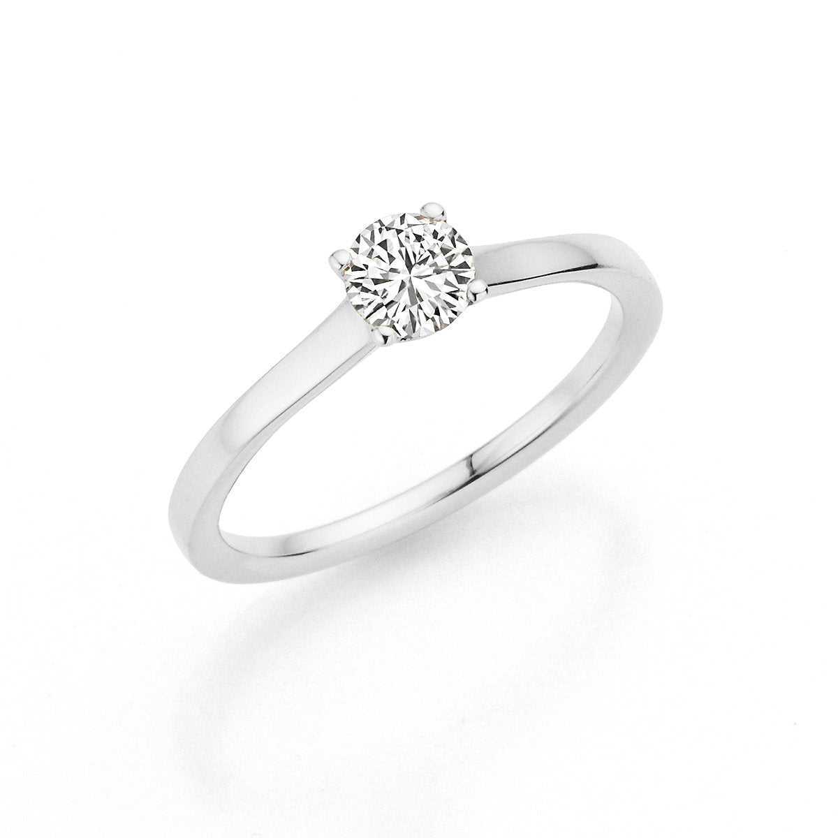 Verlobungsring - Solitaire 4er Krappe mit Diamant (0,33 ct.)