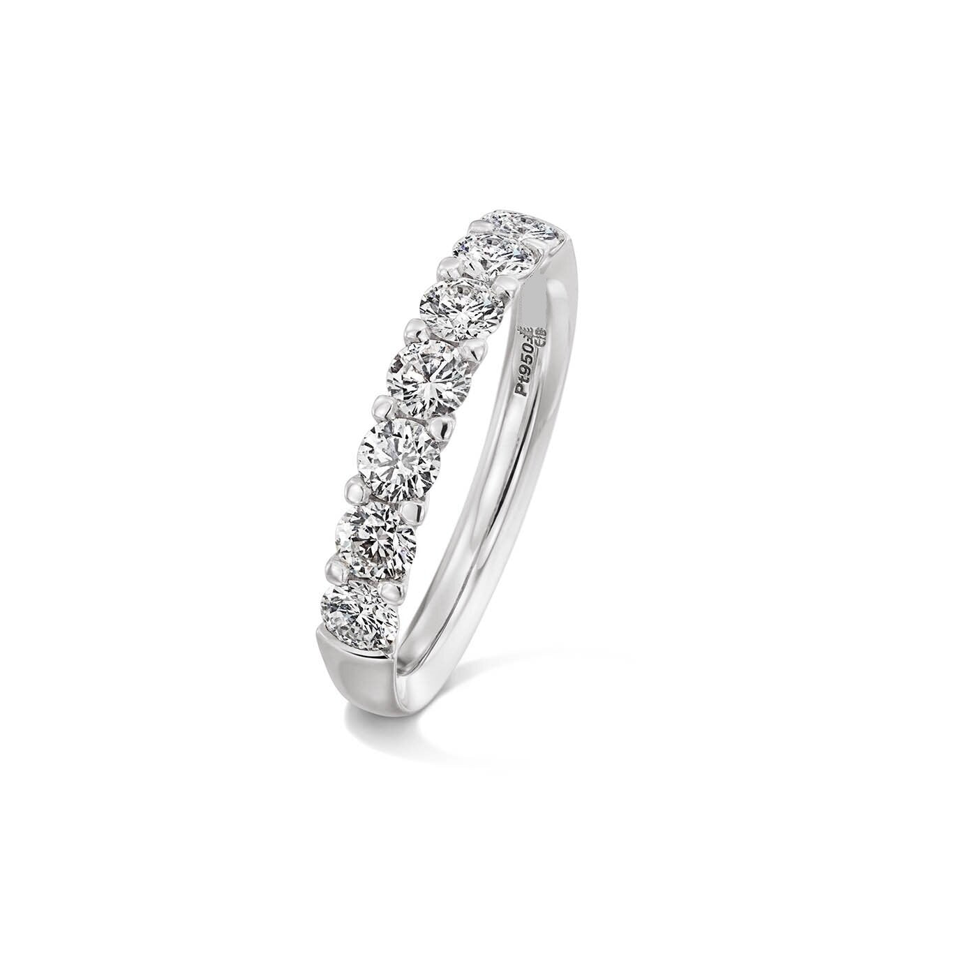 Memoirering - Platin mit 7 Diamanten (0,5 ct.)