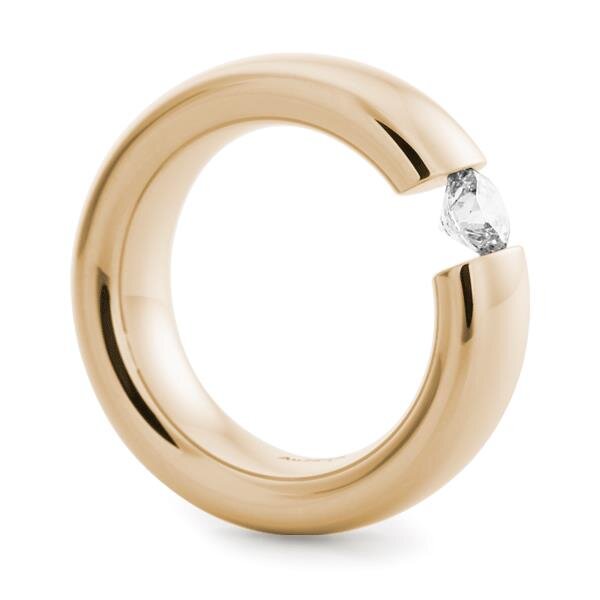 Spannring - Roségold mit einem Diamanten (0,32 ct.)