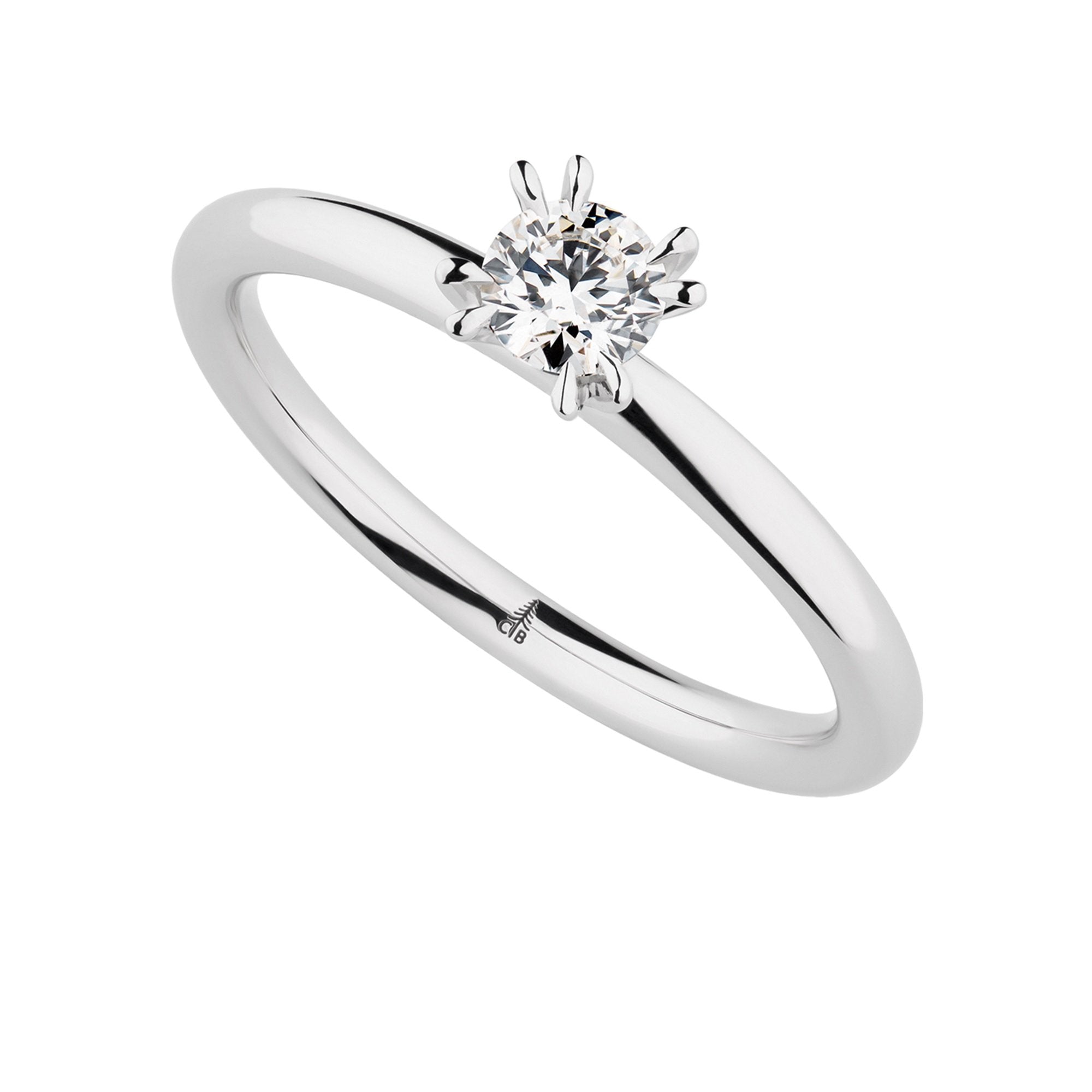 Verlobungsring - Solitaire `Prong´ mit Diamant (0,2 ct. - 0,5 ct.)