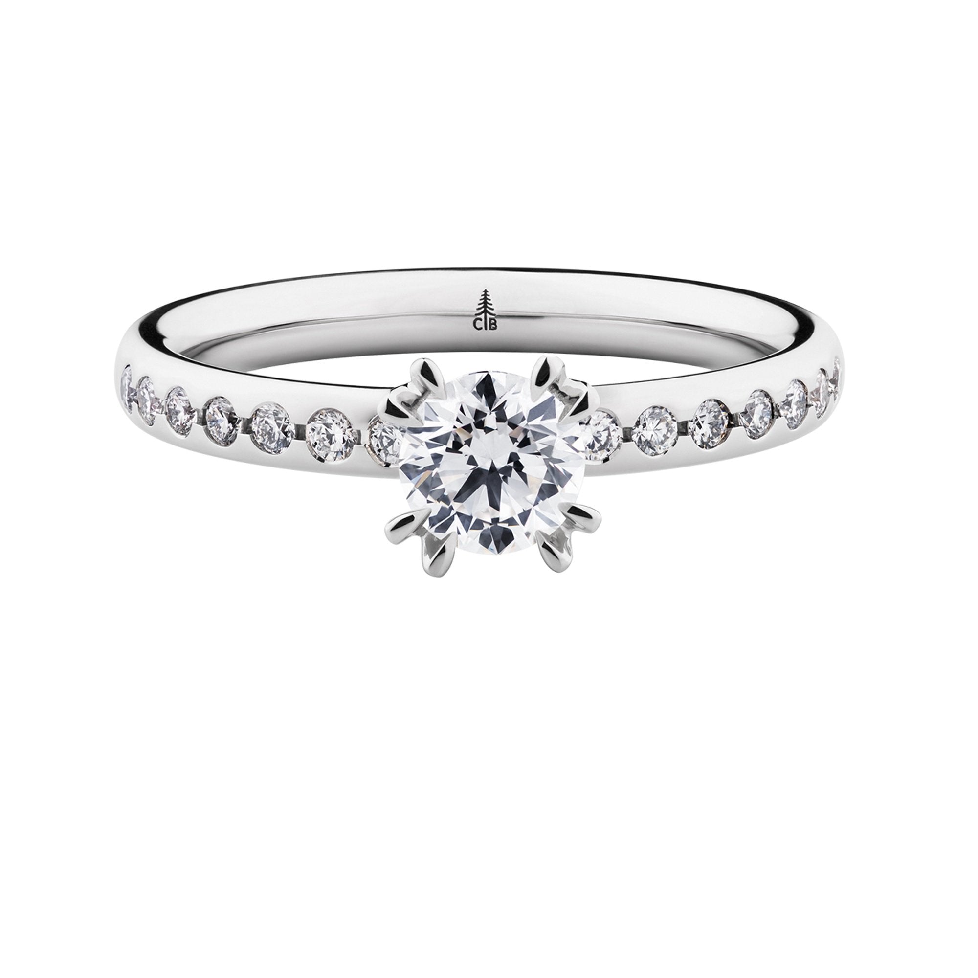 Verlobungsring - Soli-Memoire `Prong´ mit Diamanten (0,44 ct.)