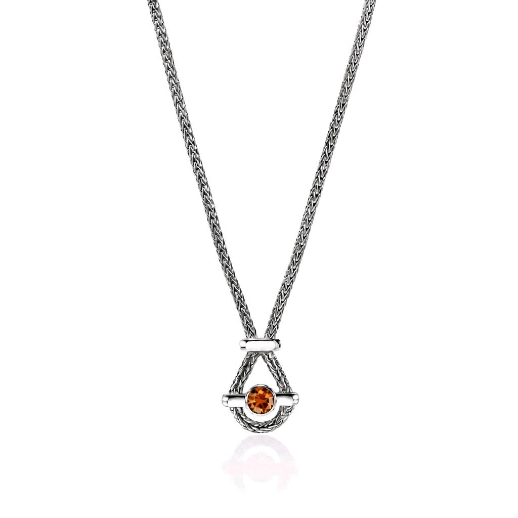 John Hardy Gem Drop Citrin 1.8 Collier Draufsicht – Sterling Silber 925 – MARRYING München