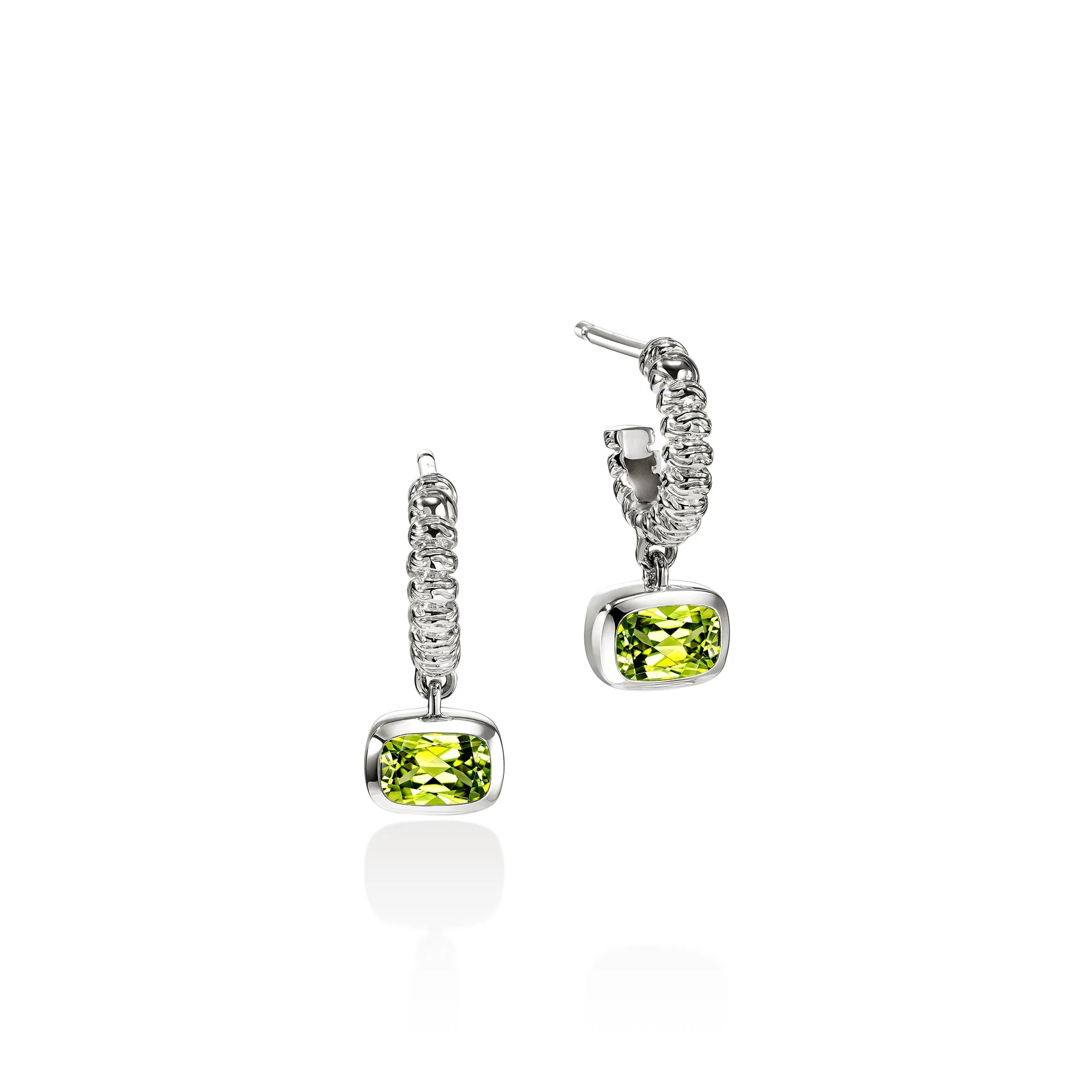 John Hardy Heishi Gem Peridot Ohrringe – Frontansicht – Sterling Silber – MARRYING München
