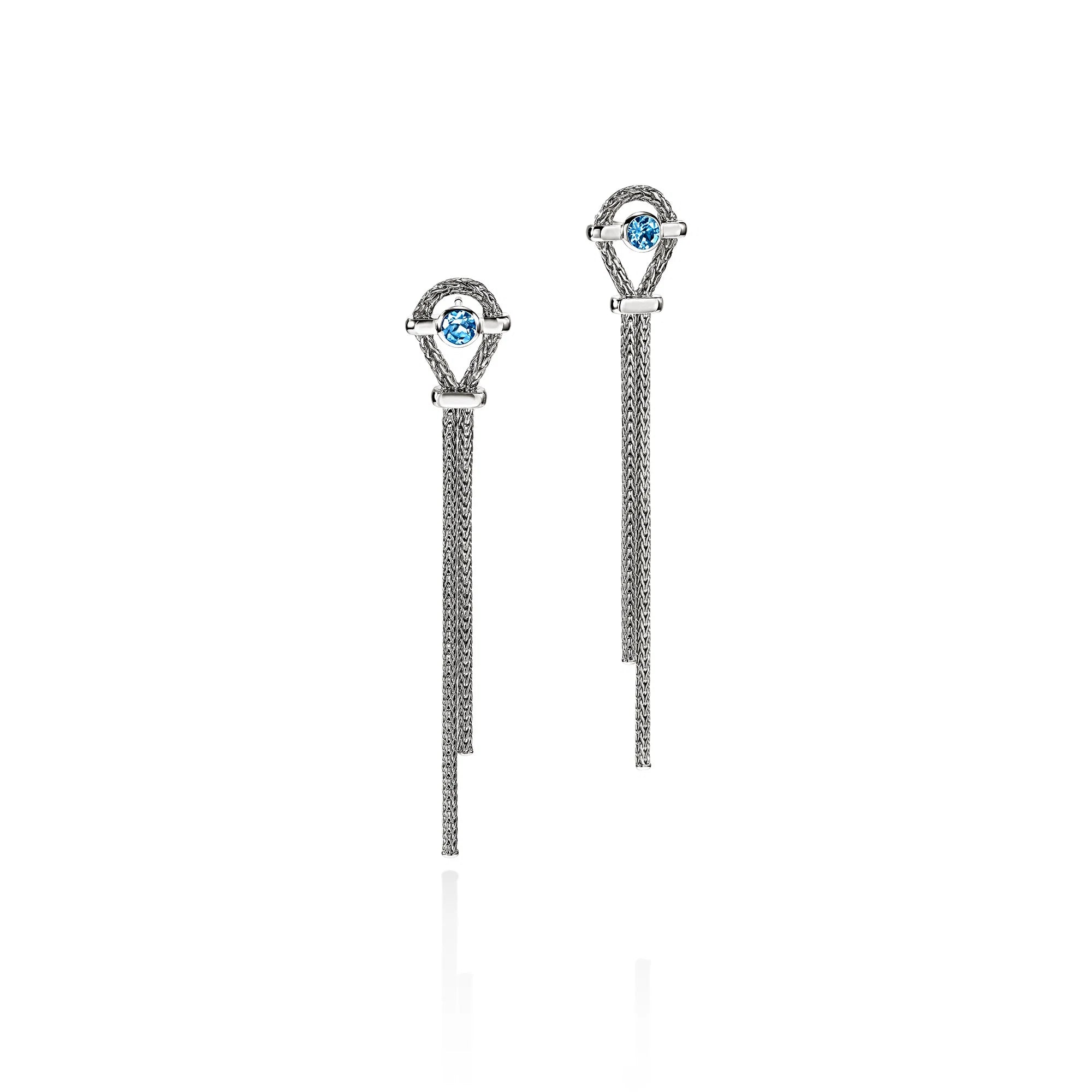John Hardy Gem Drop Topas Ohrringe – Frontansicht – Sterling Silber – MARRYING München