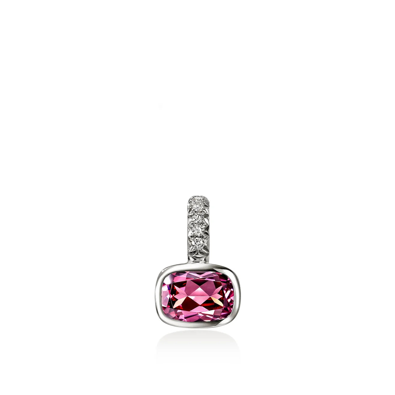 John Hardy Heishi Rhodolit Collier Detailansicht – Rhodolit 7x5mm & Diamanten 0,04ct – MARRYING München