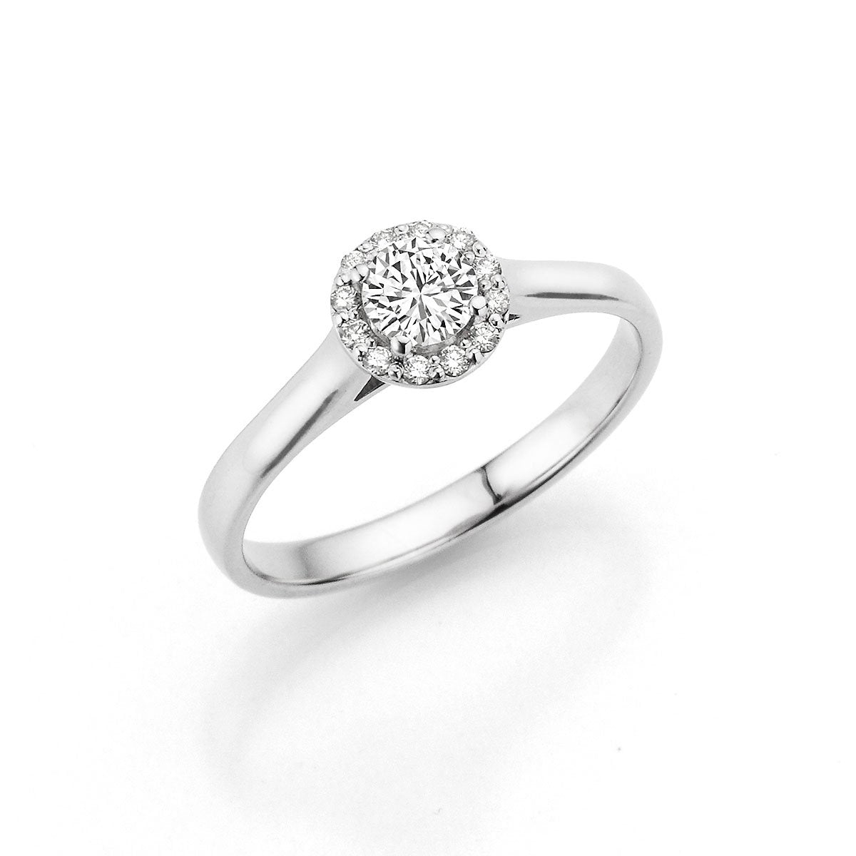 Halo-Diamantring mit kreisförmigem Diamantbesatz