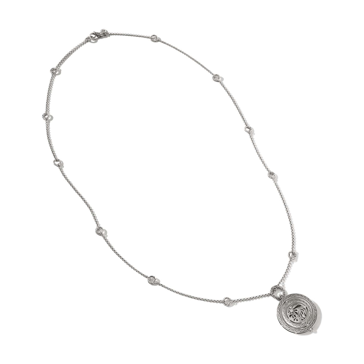 John Hardy Classic Chain Collier Rückansicht – Sterling Silber 925 Box-Kette mit Karabinerverschluss und Signatur-Gravur