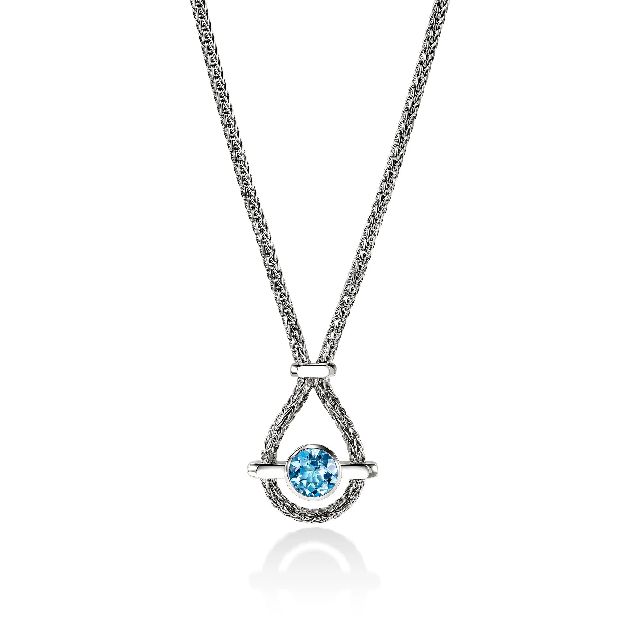 John Hardy Gem Drop Topas Collier – Frontansicht – Sterling Silber – MARRYING München