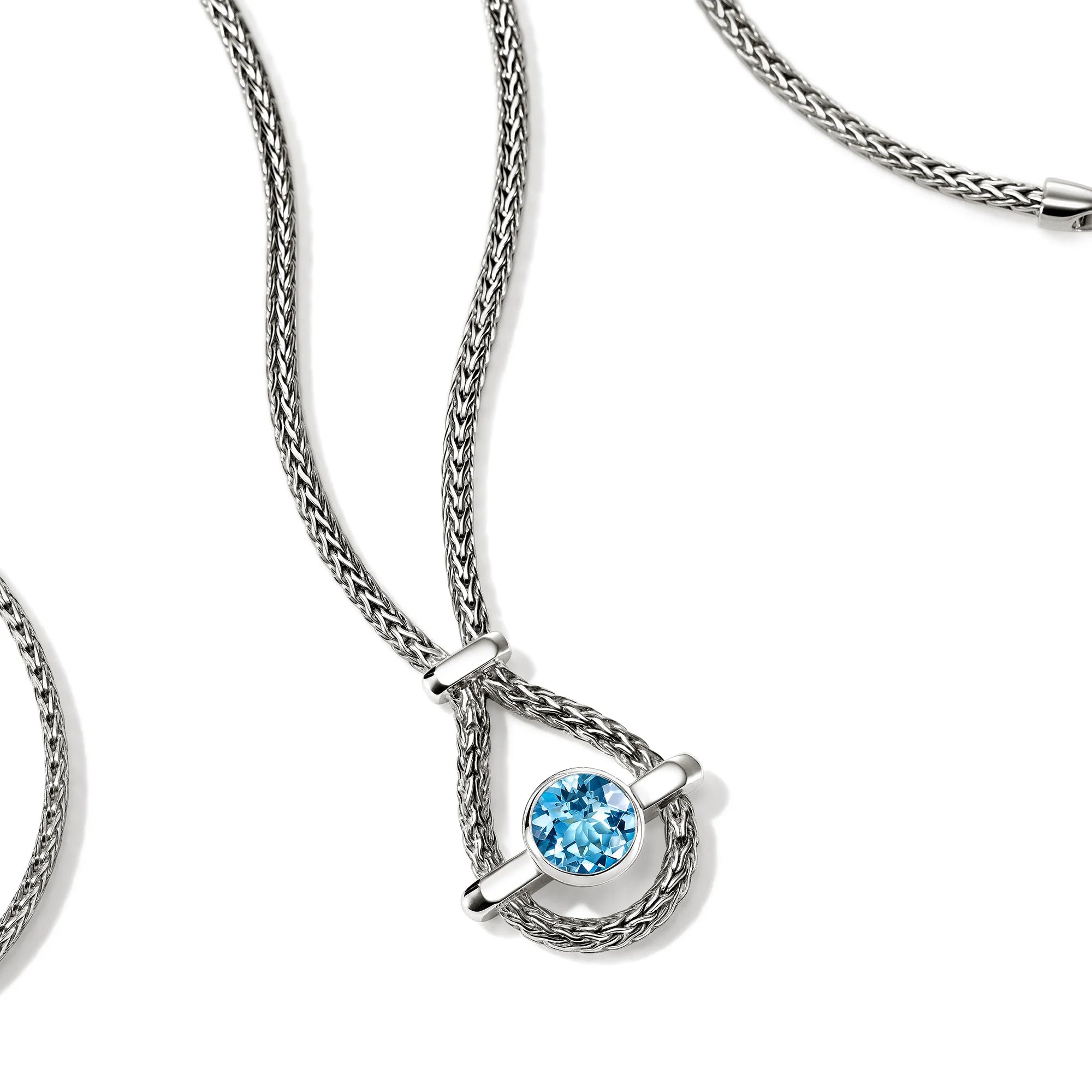 John Hardy Gem Drop Topas Collier Detailansicht – natürlicher Blauer Topas – MARRYING München