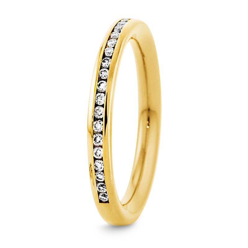 Memoirering - Gelbgold mit 24 Diamanten (0,17 ct.) in Kanalfassung