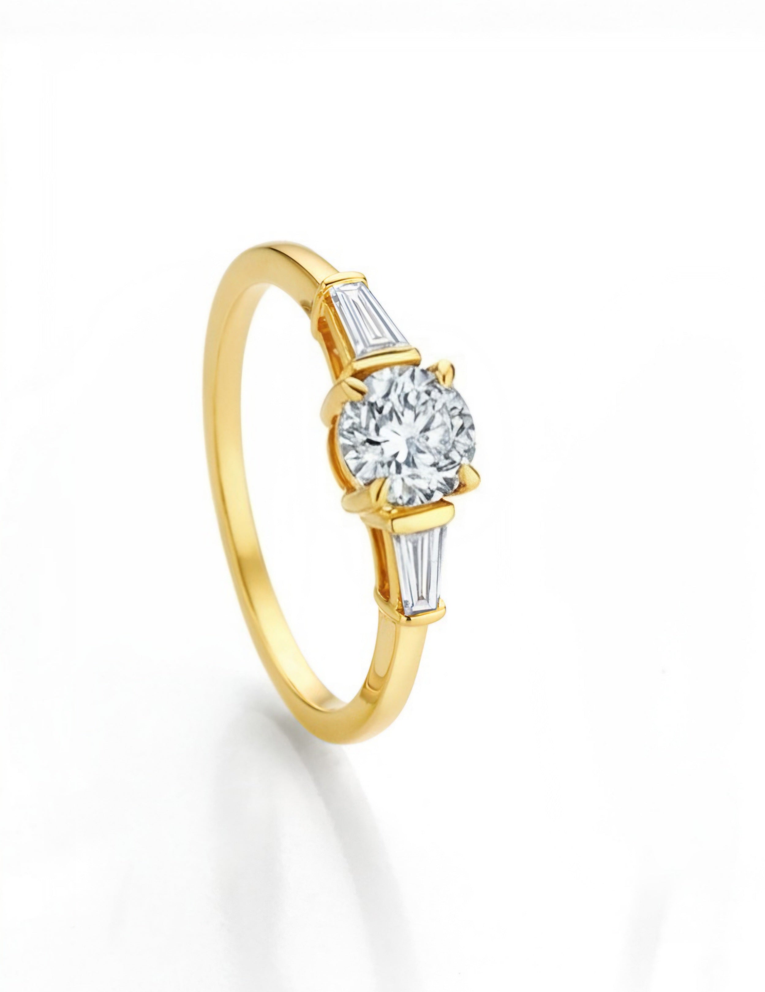 Diamantring - Soli-Memoire (0,92 ct.) mit Baguette-Diamanten