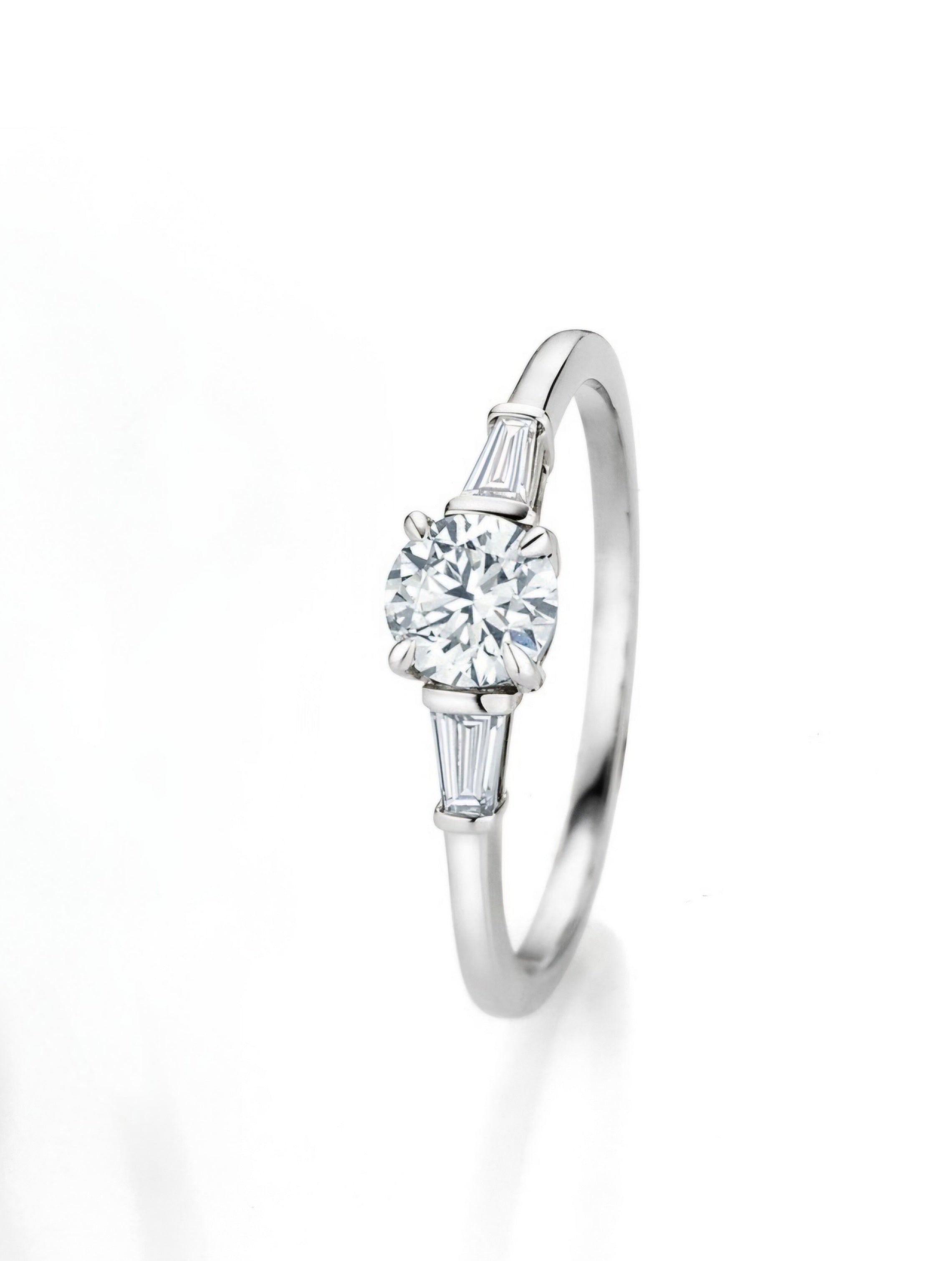 Diamantring - Soli-Memoire (0,40 ct.) mit Baguette-Diamanten