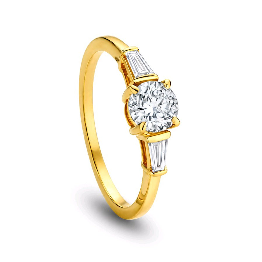 Diamantring Soli-Memoire Gelbgold 750 mit Baguette-Diamanten (0,92 ct.) | MARRYING München