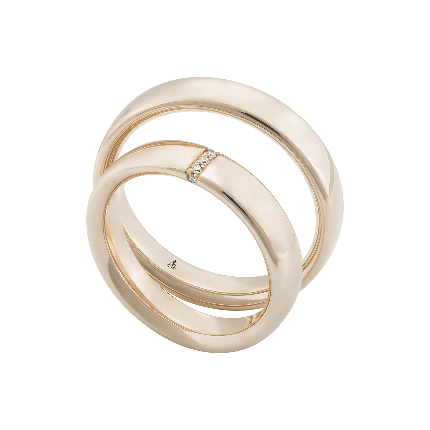 Trauringe - Roségold mit 5 Diamanten (0,025 ct.)